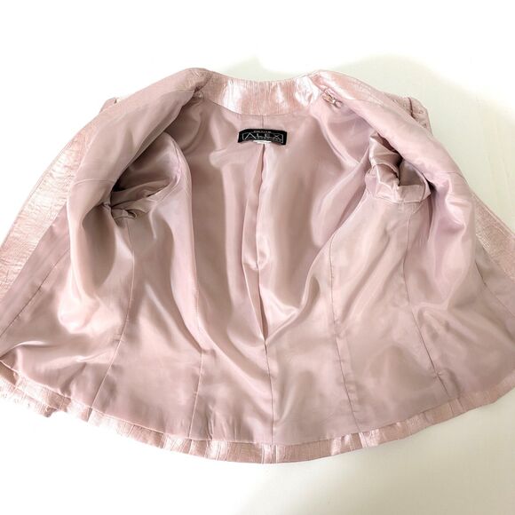 Alex Evenings Petite 4P Pink Shimmer Beaded Dress Jacket 2-PC Formal Cocktail - Picture 11 of 16